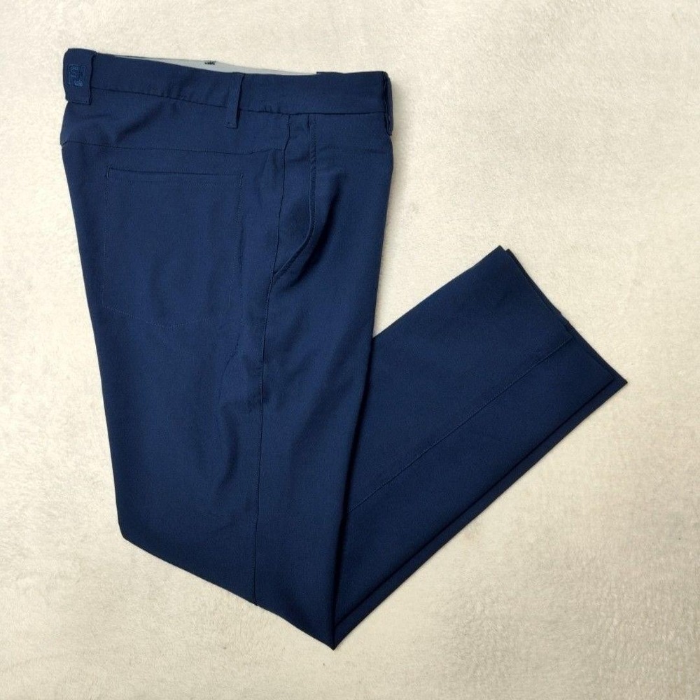 FootJoy Pants Mens 36x30 Blue Golf Chino Slim Microfiber Stretch Pockets Flat